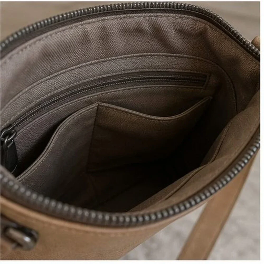 Cognac Woven Crossbody Bag
